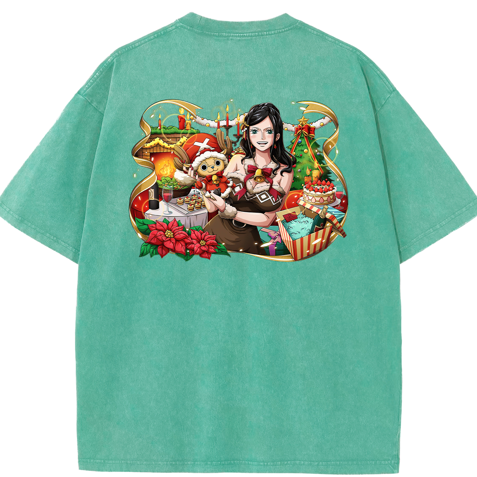 ワンピース ニコ・ロビン ONE PIECE Nico Robin 綿100% ヴィンテージ風 半袖Tシャツ（背面プリント）